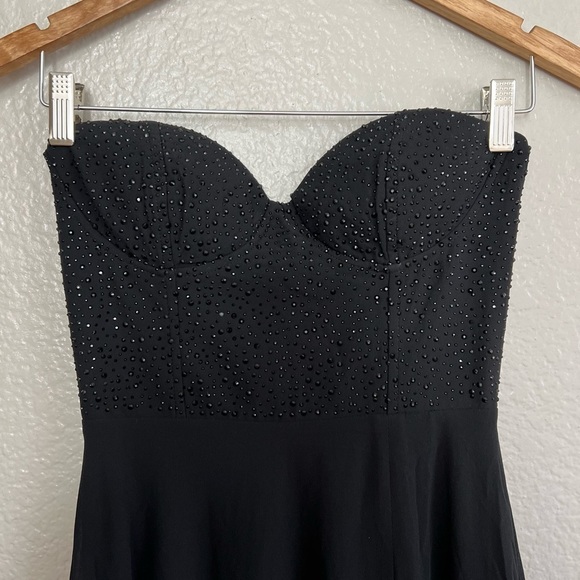 NWOT Remember This Moment Black Rhinestone Strapless Maxi Dress - Picture 6 of 9